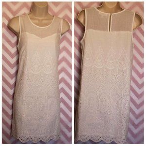 Monteau White Eyelet Lace Dress Size S